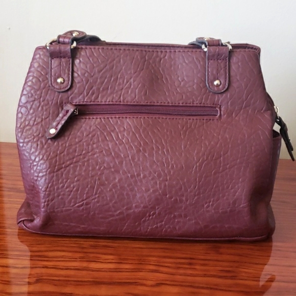 Rosetti Midtown Eggplant Leather Satchel Bag / Shoulder Purse. - Picture 4 of 16